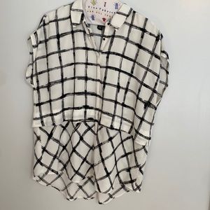 ALFANI black and white checker top